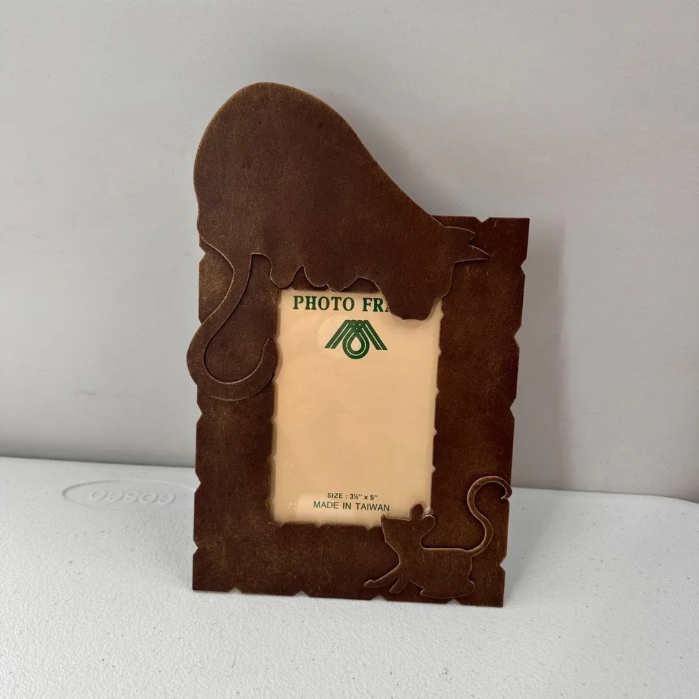 Rustic Cat‎ & Mouse Brown Photo Frame 3.5